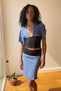 Odette top - black & cobalt