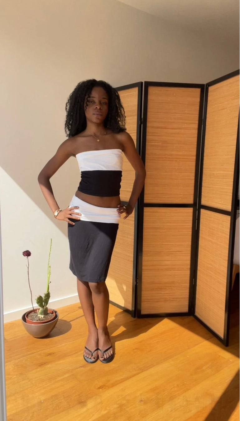 Simone top - black & white