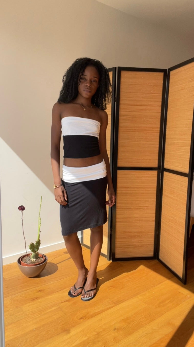 Simone top - black & white